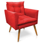 Kit 2 Poltronas E Namoradeira 2 Lugares Olivia Suede Vermelho