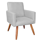 Kit 2 Poltronas E Namoradeira Nina Suede Pés Palito Castanho