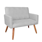 Kit 2 Poltronas E Namoradeira Nina Suede Pés Palito Castanho