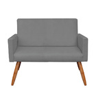 Kit 2 Poltronas E Namoradeira Nina Suede Pés Palito Castanho