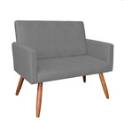 Kit 2 Poltronas E Namoradeira Nina Suede Pés Palito Castanho