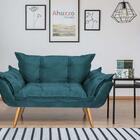 Kit 2 Poltronas E Namoradeira Opala Suede Azul Turquesa