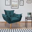 Kit 2 Poltronas E Namoradeira Opala Suede Azul Turquesa