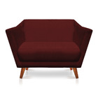 Kit 2 Poltronas E Namoradeira Pérsia Suede Marsala Pés Chanfr