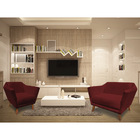 Kit 2 Poltronas E Namoradeira Pérsia Suede Marsala Pés Chanfr