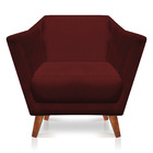 Kit 2 Poltronas E Namoradeira Pérsia Suede Marsala Pés Chanfr