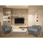 Kit 2 Poltronas E Namoradeira Pérsia Suede Pés Chanfrado Cast