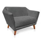 Kit 2 Poltronas E Namoradeira Pérsia Suede Pés Chanfrado Cast