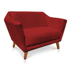 Kit 2 Poltronas E Namoradeira Pérsia Suede Pés Chanfrado Cast