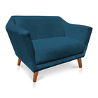 Kit 2 Poltronas E Namoradeira Pérsia Suede Pés Chanfrado Cast