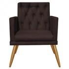 Kit 2 Poltronas E Puff Redondo Maria Capitonê Pé Palito Suede