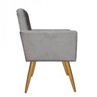 Kit 2 Poltronas E Puff Redondo Nina Capitonê Pé Palito Suede