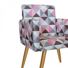 Kit 2 Poltronas E Puff Redondo Nina Decorativa Pé Palito Triâ