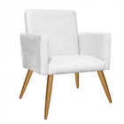 Kit 2 Poltronas E Puff Redondo Nina Decorativo Pé Palito Cori