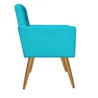 Kit 2 Poltronas E Puff Redondo Nina Decorativo Pé Palito Sued