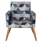 Kit 2 Poltronas E Puff Redondo Nina Pé Palito Recepção Losang