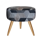 Kit 2 Poltronas E Puff Redondo Nina Pé Palito Recepção Losang