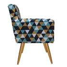 Kit 2 Poltronas E Puff Redondo Nina Pé Palito Recepção Triâng