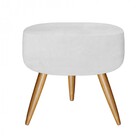 Kit 2 Poltronas E Puff Redondo Nina Rodapé Pé Palito Corino B