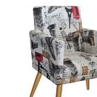 Kit 2 Poltronas E Puff Redondo Nina Rodapé Pé Palito Recepção