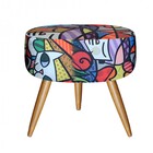 Kit 2 Poltronas E Puff Redondo Nina Rodapé Pé Palito Romero B