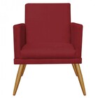 Kit 2 Poltronas E Puff Redondo Nina Rodapé Pé Palito Suede Ve