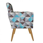 Kit 2 Poltronas E Puff Redondo Nina Rodapé Pé Palito Triângul