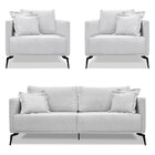 Kit 2 Poltronas E Sofá Living 2 Lugares 1 60m Sirius Linho Pé