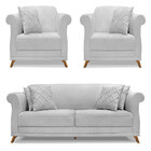 Kit 2 Poltronas E Sofá Living 2 Lugares 1 60m Vênus Linho Cin