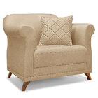 Kit 2 Poltronas E Sofá Living 2 Lugares 1 60m Vênus Linho Dou