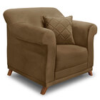 Kit 2 Poltronas E Sofá Living 2 Lugares 1 60m Vênus Suede Pés