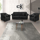 Kit 2 Poltronas E Sofá Living 2 Lugares 1 60m Vênus Veludo Pr