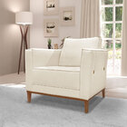 Kit 2 Poltronas E Sofá Living 2 Lugares 1 70m Vega Linho Natu