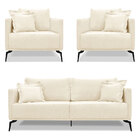 Kit 2 Poltronas E Sofá Living 2 Lugares 1 80m Sirius Linho Be