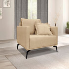 Kit 2 Poltronas E Sofá Living 2 Lugares 1 80m Sirius Linho Pé