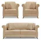 Kit 2 Poltronas E Sofá Living 2 Lugares 1 80m Vênus Linho Dou