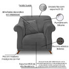Kit 2 Poltronas E Sofá Living 2 Lugares 1 80m Vênus Suede Pés