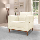 Kit 2 Poltronas E Sofá Living 2 Lugares 1 90m Vega Linho Bege