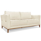 Kit 2 Poltronas E Sofá Living 2 Lugares 1 90m Vega Linho Natu