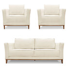 Kit 2 Poltronas E Sofá Living 2 Lugares 1 90m Vega Linho Natu