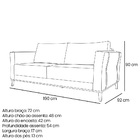 Kit 2 Poltronas E Sofá Living 2 Lugares 1 90m Vega Linho Pés