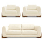 Kit 2 Poltronas E Sofá Living 3 Lugares 2 00m Lottus Linho Pé