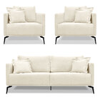 Kit 2 Poltronas E Sofá Living 3 Lugares 2 00m Sirius Linho Na