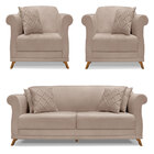 Kit 2 Poltronas E Sofá Living 3 Lugares 2 00m Vênus Linho Are