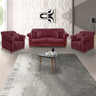 Kit 2 Poltronas E Sofá Living 3 Lugares 2 00m Vênus Veludo Pé