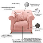 Kit 2 Poltronas E Sofá Living 3 Lugares 2 00m Vênus Veludo Pé