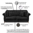 Kit 2 Poltronas E Sofá Living 3 Lugares 2 00m Vênus Veludo Pr