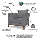 Kit 2 Poltronas E Sofá Living 3 Lugares 2 10m Vega Linho Graf