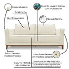 Kit 2 Poltronas E Sofá Living 3 Lugares 2 10m Vega Linho Pés
