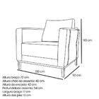 Kit 2 Poltronas E Sofá Living 3 Lugares 2 10m Vega Linho Pés